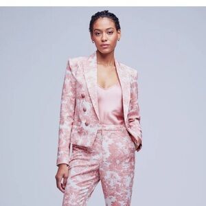 L’Agence rose and tan double breasted blazer